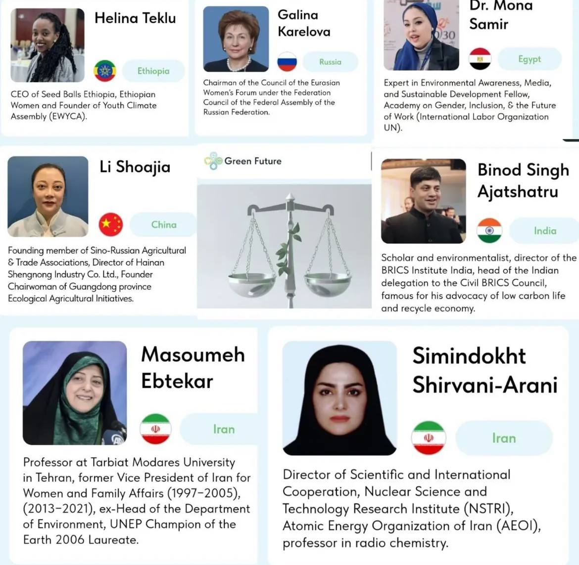 انتخاب عضو هیات علمی دانشگاه به عنوان داور اولین جایزه محیط زیست زنان کشورهای عضو بریکس